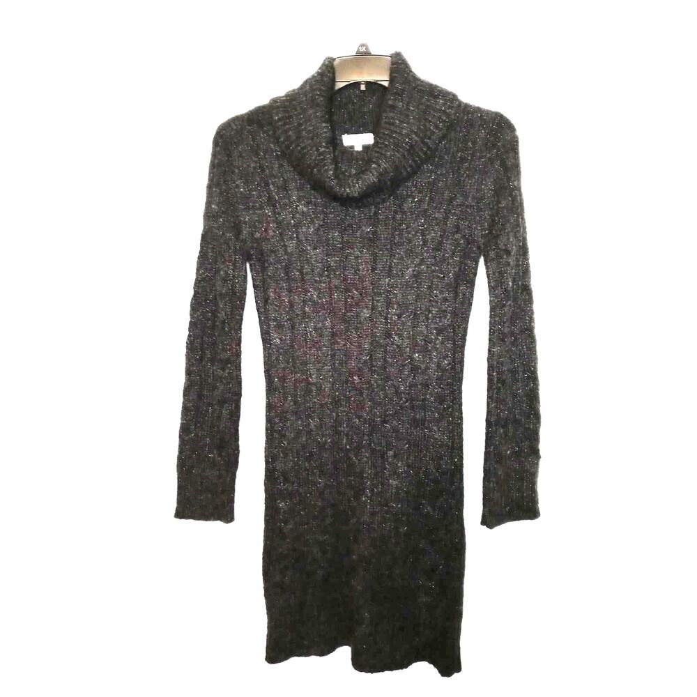 Carducci Cowl Neck Sweater Dress Acrylic Wool Charcoal Size M
